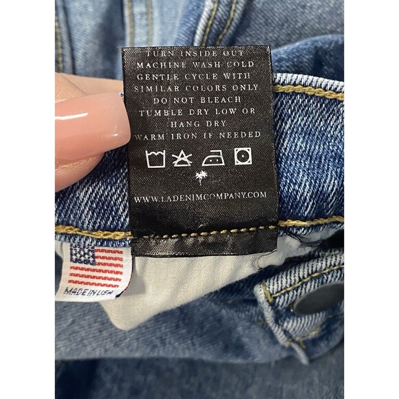 Los Angeles Denim Co Jeans Olivia Full Rise Frayed Ankle Raw Hem Made In USA 31 - Picture 9 of 12